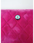 Chanel Velvet Quilted Timeless Fuchsia Wallet Chain Clutch