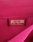 Chanel Velvet Quilted Timeless Fuchsia Wallet Chain Clutch