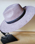 Taupe Boho Western Hat w/ Choice of Leather Band & Turquoise Slab 983w