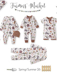 Farmer's Market Baby Boy Shortall Romper–Soft Bamboo