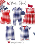 Picnic Plaid Soft Bamboo Bubble Romper for Baby Girls