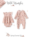 Wild Wrangler/Pink Bamboo Cowgirl Western Skirted Bodysuit