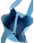 HERMÈS Taurillon Clemence Picotin 22 MM Blue Leather Handbag
