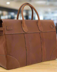 Brunello Cucinelli men's brown leather TRAVEL BAG ITALY