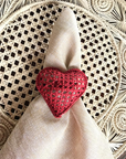 Criss-Cross Heart Handwoven Iraca Napkin Ring
