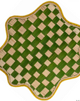 Checkerboard Scalloped Handwoven Iraca Placemat