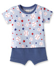Grand Slam Baseball Bamboo Tee & Cotton Shorts Set for Boys