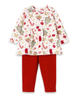 Girls' Christmas Tunic Set – Bamboo Holiday Outfit Set