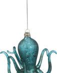 Blue Octopus Glass Ornament