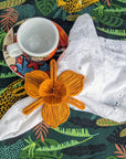 Thanksgiving Orchid Handwoven Iraca Napkin Ring