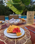 Christmas Orchid Handwoven Iraca Napkin Ring