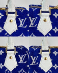 Louis Vuitton Blue Jacquard Velvet Speedy 20 Bandouliere Bag