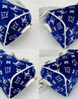 Louis Vuitton Blue Jacquard Velvet Speedy 20 Bandouliere Bag