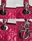 Christian Dior Lambskin Cannage Large Red Lady Dior Shoulder Bag