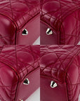 Christian Dior Lambskin Cannage Large Red Lady Dior Shoulder Bag