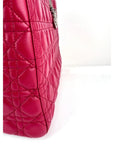 Christian Dior Lambskin Cannage Large Red Lady Dior Shoulder Bag