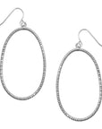 Oval dangle gold or silver earrings