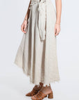 Tina Stephens Maureen Diagonal High Low Linen Skirt SS104
