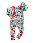 Maggie Ruffle Zip Bamboo Baby Zip Sleepies Little Outfit