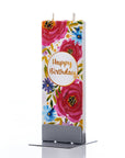 Flatyz Happy Birthday With Floral Print Candle