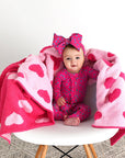 Evelyn Dot Ruffle Zip Bamboo Valentines Day Baby Outfit Dot