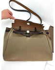 HERMÈS Toile Vache Hunter Herbag Zip 31 PM Etoupe Ebene Shoulder Bag