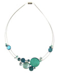 Light Blue or Natural Shell Multi Dots Necklace
