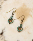 Czech Glass Flower Dangle Earrings