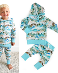 French Terry Bamboo Two Piece Hoodie Set Everest Mountain