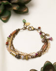 Faceted Fluorite, Shell and Czech Glass Bracelet