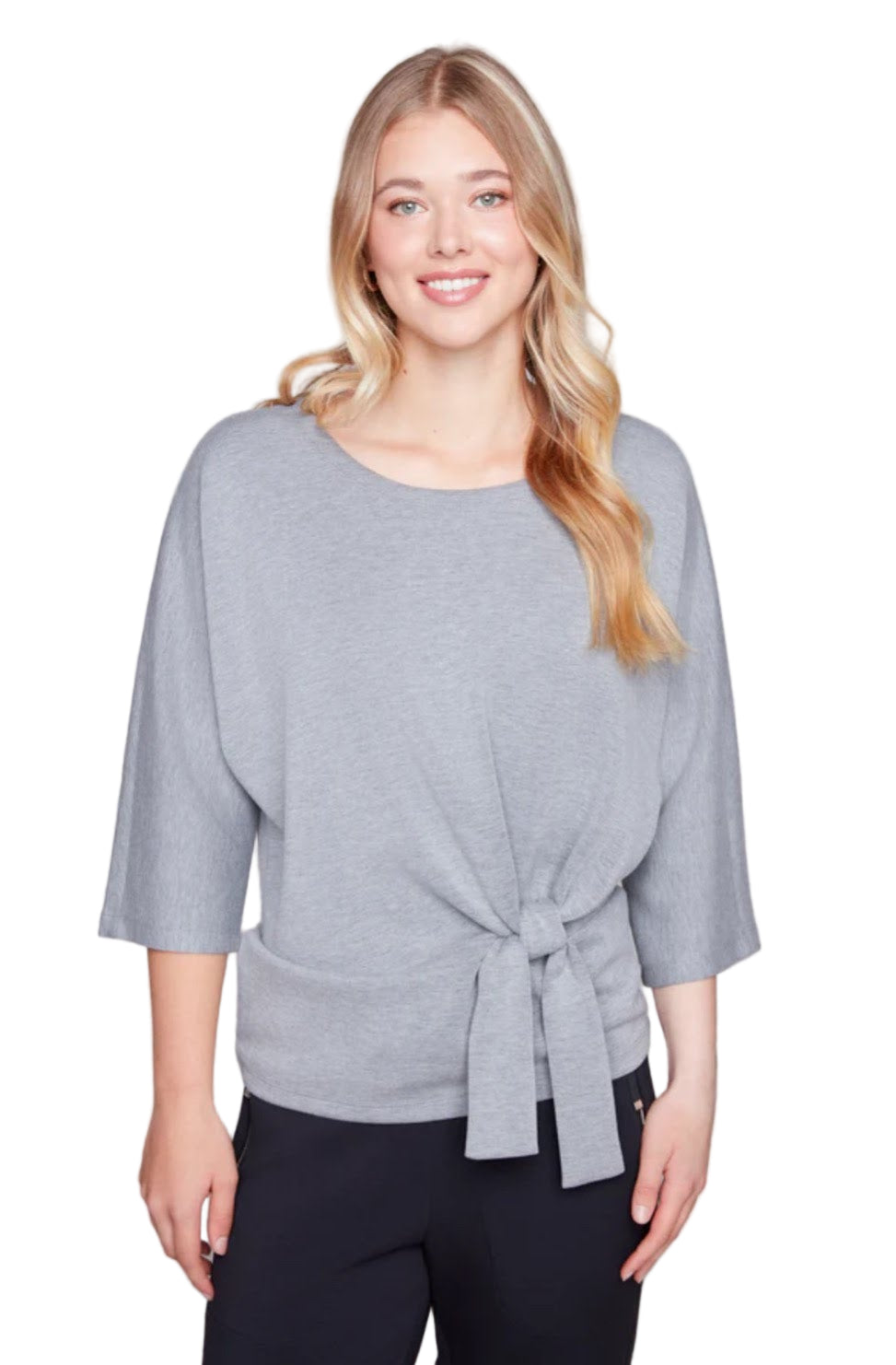 Carre Noir Front Tie Knit Top 8117