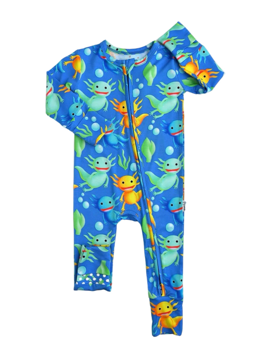 Gigi and Max Archie Axolotl Zip Onesie