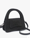 JEN & CO. Leah Black Rhinestone Shoulder Bag