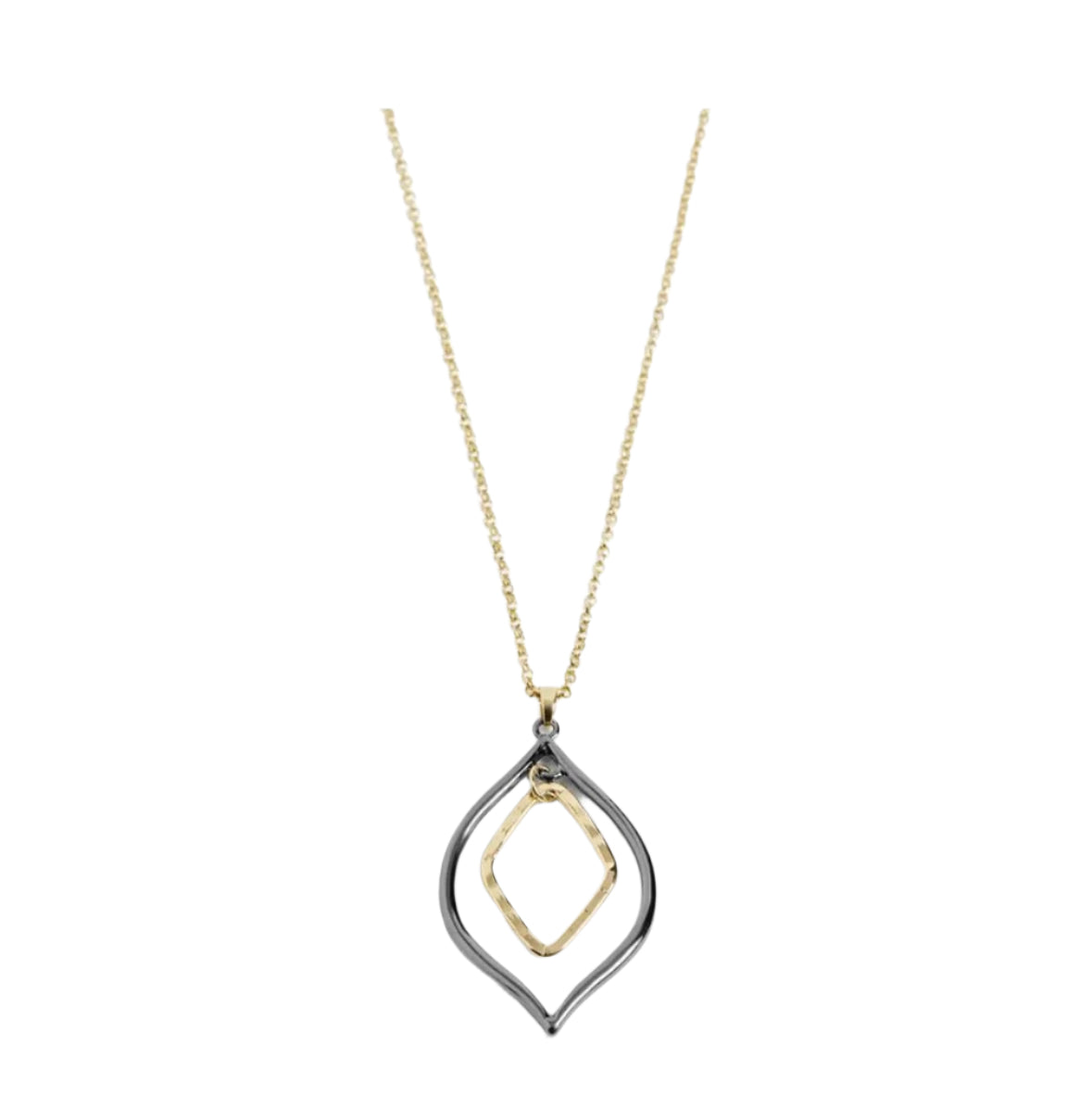 Coco + Carmen Pointed Teardrop Mixed Metal Necklace