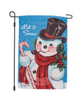 Let It Snow Vintage Snowman Garden Flag