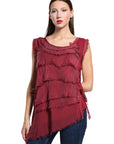 Tina Stephens Arianna Silk Ruffle Top BT205
