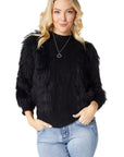 Coco + Carmen Imani Cable Knit Faux Fur Sweater 2439061