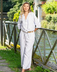 Cherishh Made In Italy Linen Pinstripe Top C5265