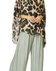Look Mode Made In Italy Wide Leg Silk Pants 61248