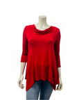 Heartstring Shark Bite Cowl Neck Top