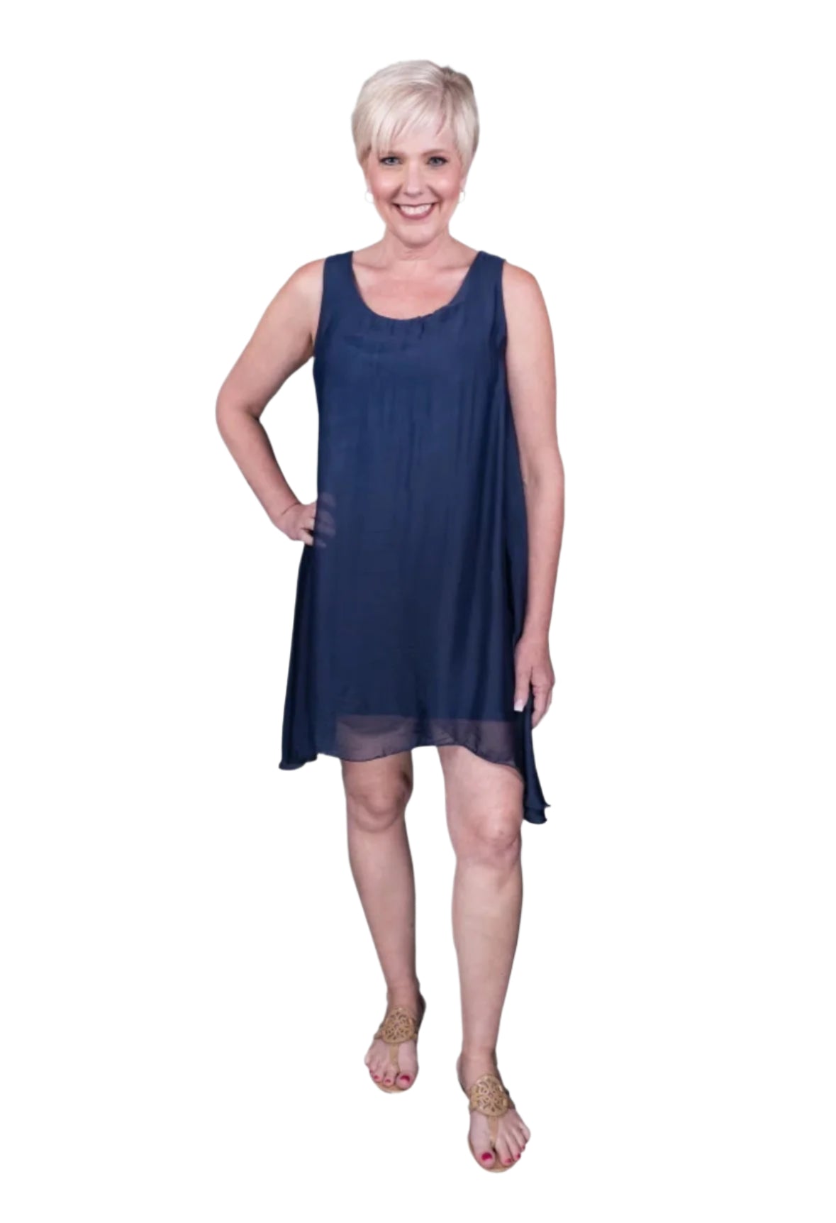 Tina Stephens Adelyn Silk A-Line Dress DT209