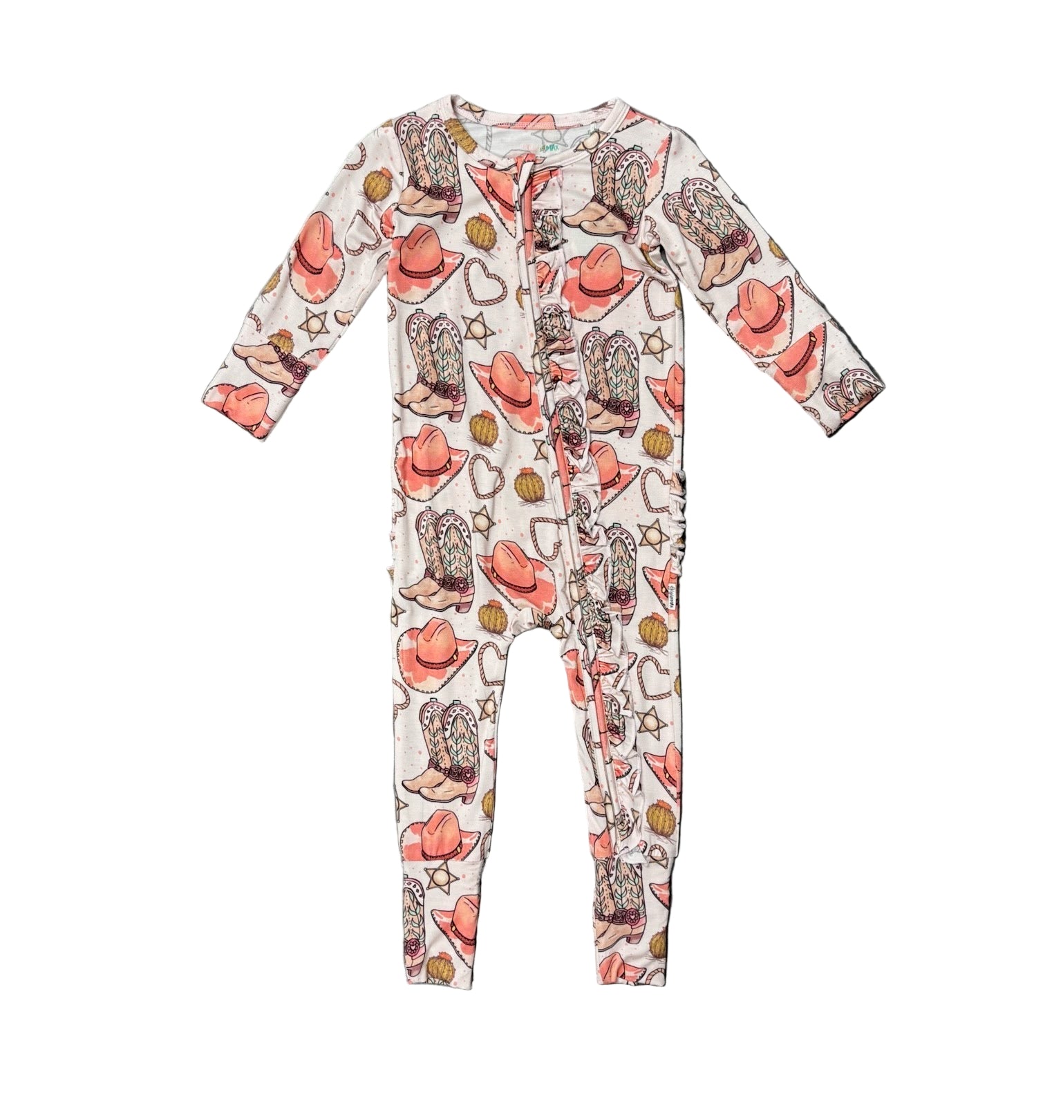 Gigi and Max Cowgirl Ruffle Zip Onesie