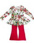 Posh Peanut Beatrix Henley Peplum Top & Bell Bottom Set