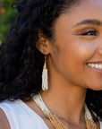 Anju White Waterfall Earrings