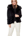 Carre Noir Coat Textured Faux Fur 6554