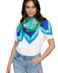 Claire Desjardins Peacock In A Pen Silk Scarf 92140