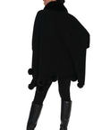 Frank Lyman Black Pom Pom Cape 263801