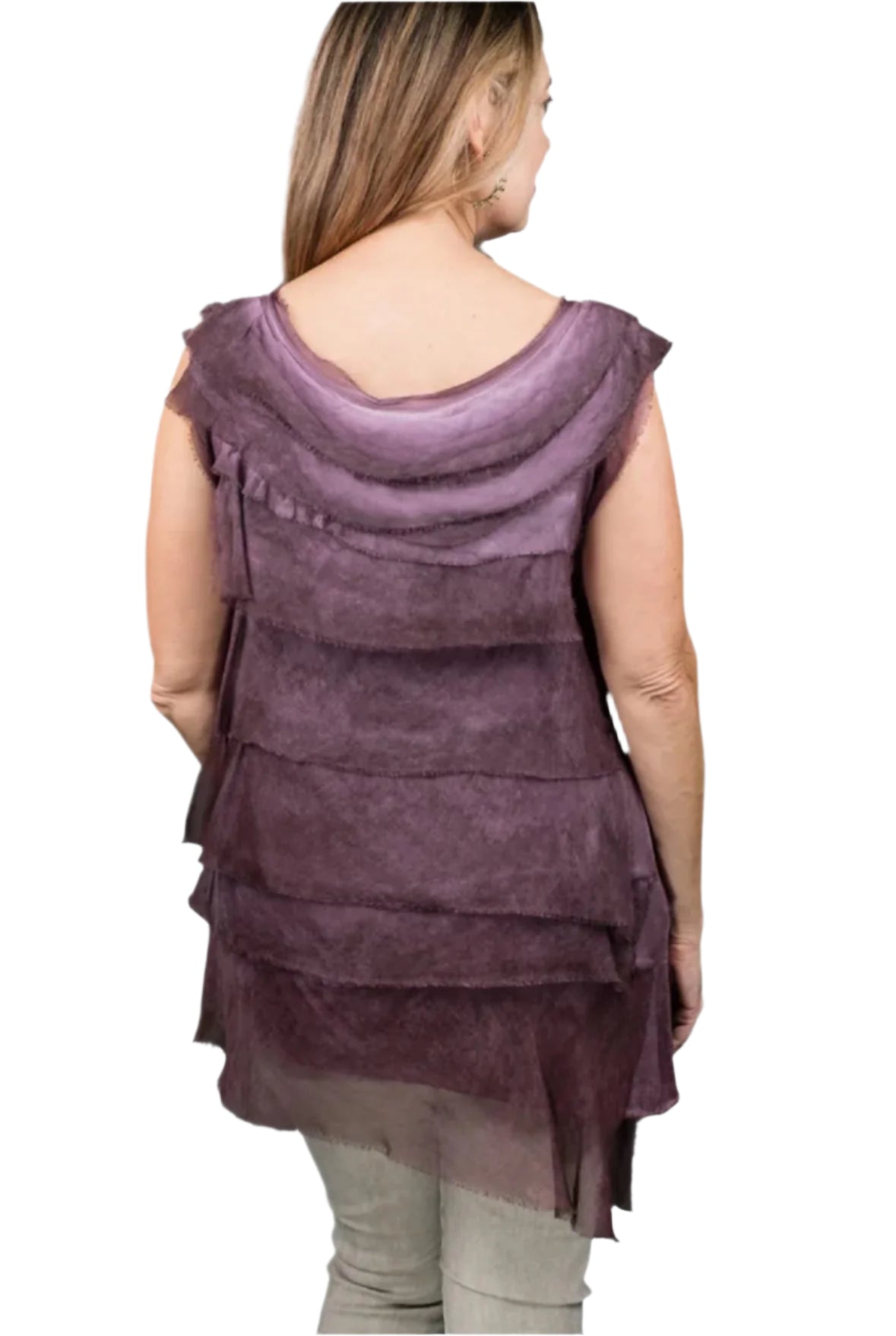 Tina Stephens Arianna Silk Ruffle Top BT205