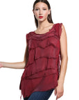 Tina Stephens Arianna Silk Ruffle Top BT205