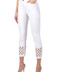 Frank Lyman White Sequin Cut Out Jeans 211112U